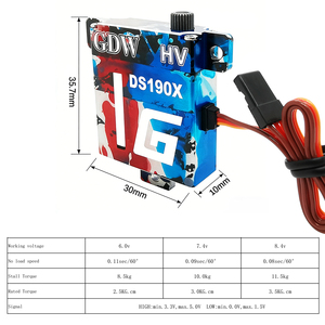 Gdw DS190X 11.5KG กรณีโลหะดิจิตอลแรงบิดสูงสำหรับเครื่องบิน RC เครื่องร่อนปีกคงที่ - Product Image 3
