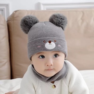 Hot Selling Pasgeboren <span class=keywords><strong>Baby</strong></span> Gebreide Muts Muts Sjaal <span class=keywords><strong>Set</strong></span> Schattig Houd Warm Kinderen Voor Winter Buiten - Product Image 2