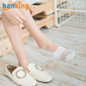 Ehanking calcetines invisibles de encaje de verano para mujer, calcetines tobilleros semitransparentes absorbentes para el sudor, calcetines náuticos de algodón para mujer, calcetines invisibles - Product Image 3