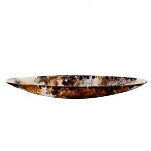 Oval Decorative Resin <b>Plate</b> With Tortoiseshell Pattern Vintage Design Style Dishware Tableware Uses Resin Dish Latest Style - Product Image 1