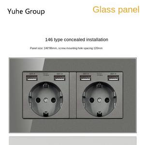 Interruptor de Pared Alemán de Alta Calidad, Color Gris Plateado, Vidrio Templado, Estándar Europeo 146 16A, Enchufe de 3 Pines, Interruptor 1 a 2 con Panel Táctil - Product Image 6