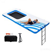 Chine Géant 10 Personne Flottant Plate-Forme De Bain Piscine Flotteurs pour Adultes Îles De Fête Gonflables avec Échelle