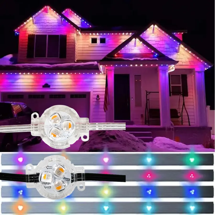 12-48V RGBW píxel iluminación permanente LED punto de luz para la decoración de la casa de Navidad