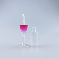 Tube de brillant à lèvres vide de 6,5 ml, dernière nouveauté, en forme de verre à vin rouge, emballage cosmétique, logo personnalisé, en stock