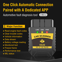 Diagnóstico de lectura de código de motor V020 OBD2 para Bluetooth Elm327 1,5, escáner de coche, máquina de diagnóstico OBD II para todos los vehículos para coches