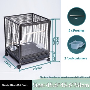 Custom Luxury Modern Classic Glass Stainless Steel <b>Small</b> Bird Breeding Parrot Cage - Product Image 4