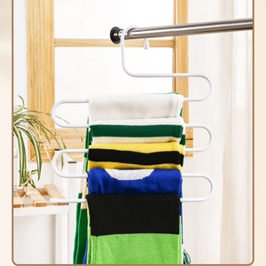5 Layers Stainless Steel Clothes <b>Hangers</b> S Shape Pants Storage <b>Hangers</b> Clothes Storage Rack Multilayer Storage Cloth <b>Hanger</b> - Product Image 2