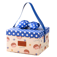 Boîtes rigides en carton gris recyclables avec logo personnalisé, pelliculage mat, forme sur mesure, motif à pois de dessin animé pour les fêtes, pour le stockage alimentaire