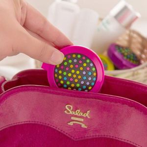 <b>Compact</b> Mirror Comb With Colorful Bristles Round Folding <b>Makeup</b> Mirror Mini Portable For Travel And Daily Use - Product Image 3