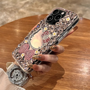 Phim Hoạt Hình Sang Trọng Mèo Gương Bling Long Lanh Trường Hợp Điện Thoại Cho <span class=keywords><strong>Iphone</strong></span> 17 15 14 13 Pro Max Thạch Bow Phụ Nữ Bìa Cho <span class=keywords><strong>Iphone</strong></span> 11 16 - Product Image 5