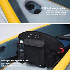 Canoë à trois places entièrement brossé à <span class=keywords><strong>haute</strong></span> <span class=keywords><strong>pression</strong></span> Tomahawk, équipé d'une pompe à air <span class=keywords><strong>haute</strong></span> <span class=keywords><strong>pression</strong></span> bidirectionnelle et d'un sac à dos à fermeture éclair - Product Image 5