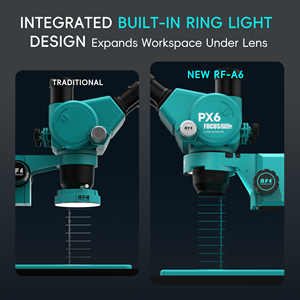 Innovativo Supporto per Microscopio RF4 <span class=keywords><strong>A6</strong></span> 2-in-1 con Design Anti-vibrazione, Luci LED Integrate, Distanza di Lavoro Estesa, Supporto in Metallo per Telefono <span class=keywords><strong>Cellulare</strong></span> - Product Image 4