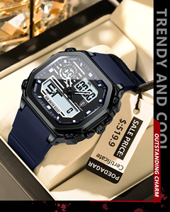 2025 New Poedagar 993 <span class=keywords><strong>LED</strong></span> Người Đàn Ông Đồng Hồ Không Thấm Nước Tuần Ngày Vuông Người Đàn Ông Đồng Hồ Đeo Tay Silicone Dây Đeo Điện Tử Thạch Anh Người Đàn Ông Của Đồng Hồ - Product Image 6