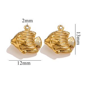 In acciaio inossidabile placcato <span class=keywords><strong>oro</strong></span> stella marina conchiglia ciondoli accessori per collana fai da te bracciale gioielli forniture - Product Image 3