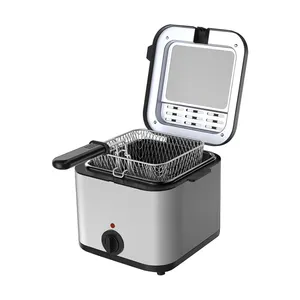 Nouvelle arrivée Friteuse à immersion Panier amovible Température réglable Friteuse électrique avec couvercle pour appareil ménager