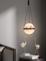 Lustre LED en marbre naturel style ligne de pêche, en laiton de luxe de style italien, pour chambre, couloir, entrée, pièce d'art