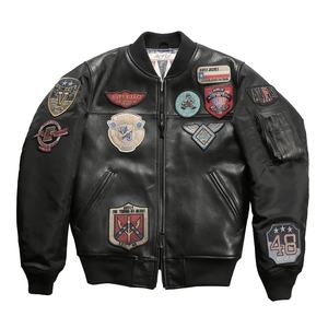 بيع بالجملة ملابس من الشركة المصنعة الأصلية عالية الجودة الصين طيار مفجر الرجال البيسبول بطانة القطن الحقيقي - Product Image 1