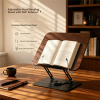 Support de lecture ergonomique réglable en bois, tendance 2026, pour la maison/le bureau, vente en gros, populaire sur TikTok, personnalisation pour commandes en gros