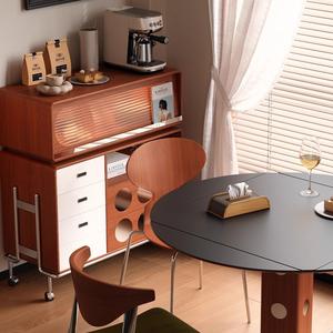 Vintage Style Solid Wood Bar Cabinet With Drawers And Shelves Multifunctional Storage <b>Sideboard</b> For Small Apartment Home Bar - Product Image 4