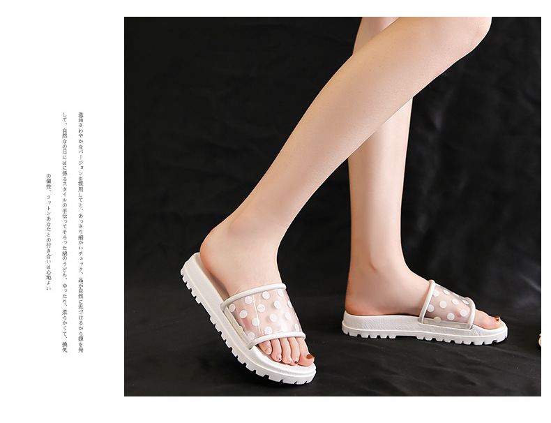 Transparent PVC Women Platform Sandals Soft Shower Bathroom EVA Non-Slip Slippers