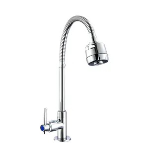 Robinet de cuisine flexible en alliage de Zinc chaud et froid, lavabo rotatif, robinet de mélange d'évier