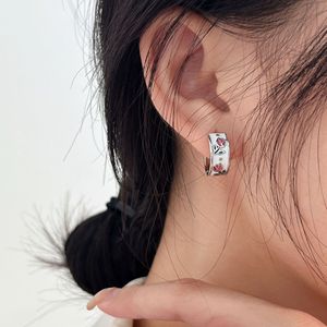 Pendientes Huggie de Plata de Ley 925 con Diseño de Flor de Tulipán, para Uso Diario, Engaste de Bisel, Naranja Es846 - Product Image 2