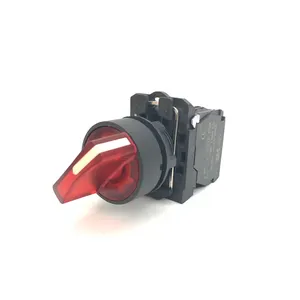 XB5-AK2465 Tipe 22Mm 2 Posisi Rotary Push Button Switch dengan Lampu LED