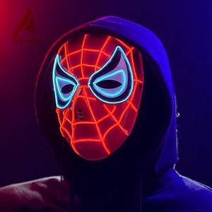 2024 Marvel Hallowmas LED brillante luz fría <span class=keywords><strong>El</strong></span> plástico Spider Man máscara luminosa gran oferta para Diwali Ramadán fiestas de graduación - Product Image 1