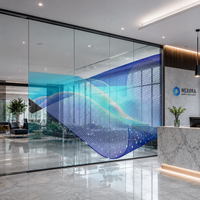 Écran d'affichage transparent LED, grille d'écran en plastique, pas de pixel de 6 mm, application intérieure, indice de protection IP45, fonction SDK pour le texte