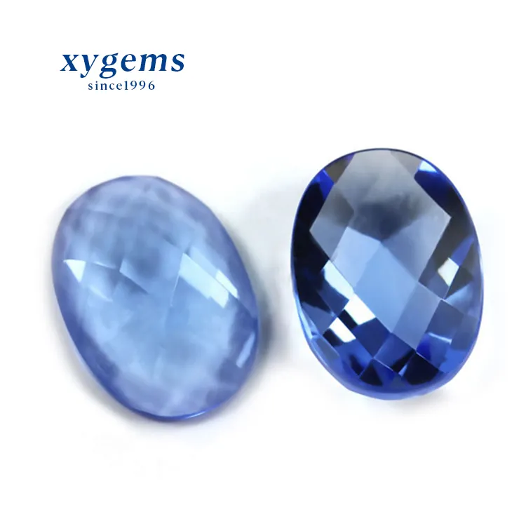 Wholesale Chinese New glass stone oval cabochon sapphire clear cabochons