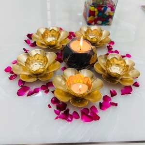 ที่ใส่เทียนทีไลท์แบบดั้งเดิมรูปดอกบัวของตกแต่งบ้านเทศกาลและดิวาลีของตกแต่งงานแต่งงาน & ของขวัญเทศกาลดิวาลี - Product Image 3