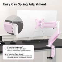 Support d'écran à ressort à gaz, bras de support d'écran pour bureau, entièrement réglable, compatible avec les écrans de 17 à 32 pouces, support VESA