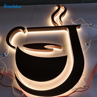 Panneau lumineux LED 3D personnalisé pour l'extérieur, pour bâtiments et commerces, en métal et acrylique, étanche IP65, avec télécommande