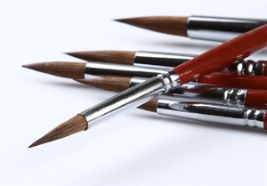 Kunstenaar Verf Borstels Top Kwaliteit Rode <span class=keywords><strong>Sable</strong></span> (Wezel Haar) Lange Handvat Ronde Kwast Set Voor Aquarel - Product Image 2