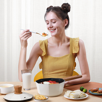 Casserole octogonale antiadhésive en céramique écologique de 18 cm, 1,6 L avec couvercle, compatible induction, en métal