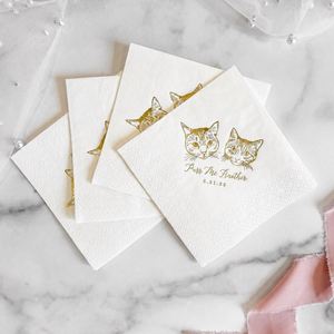 Serviettes de table personnalisées avec logo imprimé pour mariage - Product Image 1