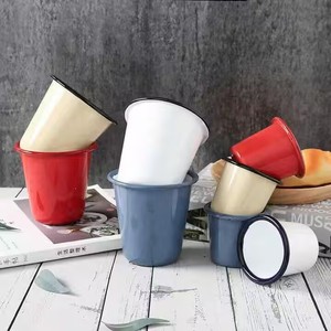 Mug de camping personnalisé blanc bleu rouge 8oz Logo personnalisé Mug en émail de voyage pour la bière cambodgienne Tennent's Lager Queen <span class=keywords><strong>Anne</strong></span> Real Mackenzie - Product Image 2