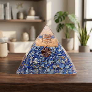 Pirámide de Orgonita de Lapislázuli en Oferta, Generador de Cuarzo y Cobre con Escamas de Oro, Decoración para el Hogar, Regalo, Venta al por Mayor - Product Image 3
