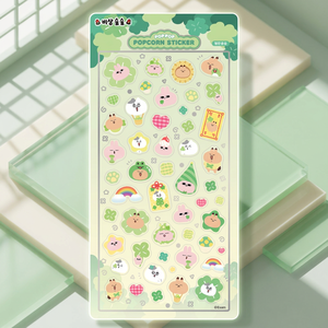 [Bisang Soopsoop] Popcorn Stickers Lucky Good Fortune Korean Character Kids Stationery Cute Kawaii Diary Decoration Wholesale - Product Image 1
