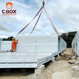 Cbox Unités de bureau préfabriquées à montage facile, modulaires et mobiles, pour secours en cas de catastrophe, maison conteneur pliable de 20 pieds pour camp minier et stockage - Product Image 5
