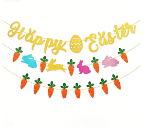 Guirlande de décoration de fête de Pâques DAMAI, bannière lapin, guirlande de lettres colorées JOYEUSE PÂQUES pour l'aménagement de scènes de vacances - Product Image 1