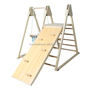 Estructura de Escalada Interior de Madera con Columpio para Niños Pequeños - Natural - Product Image 4