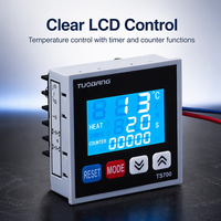 TUOBANG TS700 Pengontrol Suhu PID Layar LCD dengan Penghitung Waktu untuk Mesin Transfer Panas Industri 0-999 Termostat