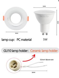 Nhà hiện đại GU10 5W AC220-240V dẫn ánh sáng 120/38 độ 3000K/4000K/6000K Nhôm Cơ thể khung nhựa gốm cơ sở pp + ps - Product Image 3