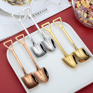 Mini Cuchara de Acero Inoxidable Dorada en Forma de Pala, Cuchara <span class=keywords><strong>para</strong></span> Pastel Arcoíris, Té/Café/Helado, <span class=keywords><strong>para</strong></span> Fiestas - Product Image 4