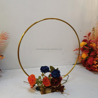Supports de fleurs de table de mariage détachables à double cercle, cercles en métal doré, centre de table pour la décoration d'événements