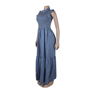 Vestido largo sin mangas con estampado de orejas de madera para mujer, elegante y casual, de verano, estilo maxi, a la moda. - Product Image 4