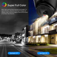 Caméra IP POE de dissuasion active noire 8MP H.265 Lumière bleue rouge Intérieur Extérieur Objectif fixe Audio bidirectionnel Caméra réseau IP66 4K