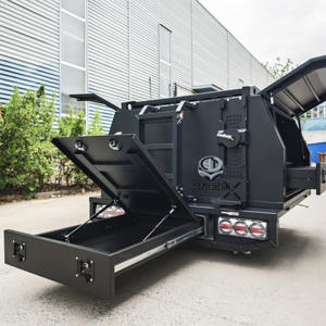 Tapa de bandeja Ute de aluminio de doble cabina con cajón de despensa y tobogán para refrigerador - Product Image 5