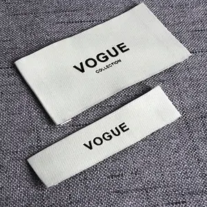 Customized personalized brand printing apparel garment end folded woven label main labels neck label for clothing